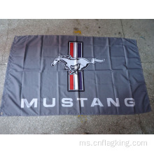 Bendera abu-abu Mustang Bendera Mustang Bendera Mustang merah Bendera 90 * 150cm 100% polyster